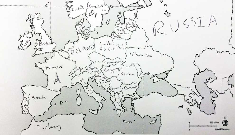 Europe Map Cold