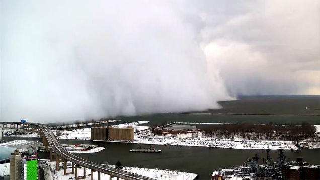 Behemoth storm clouds entering Buffalo.