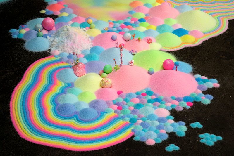 Colorful Art Made From Sugar