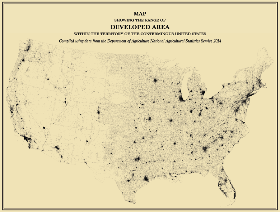 Map America Developed Area