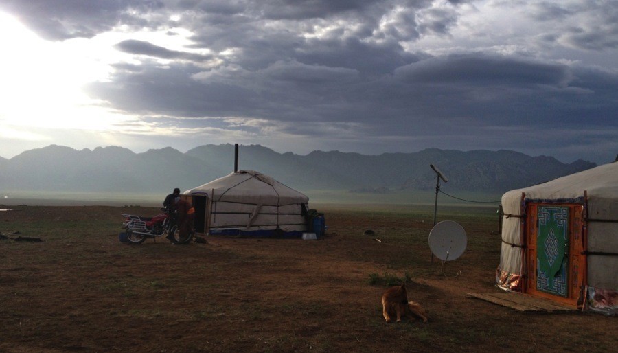 Mongolia Nomads Gers Clouds