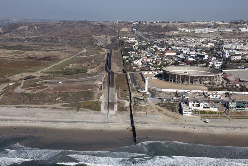 Aerial Borders Tijuana Beach