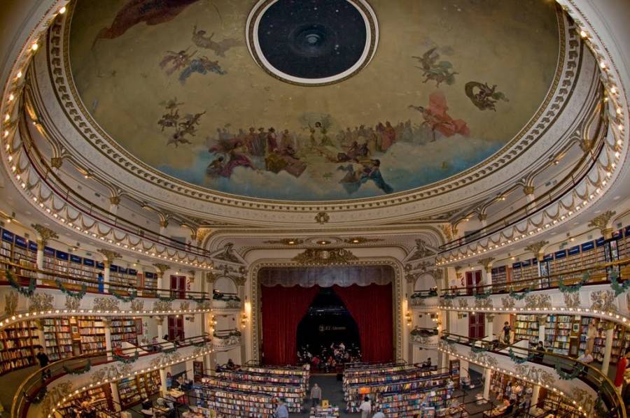 Coolest Bookstores El Ateneo Ceiling