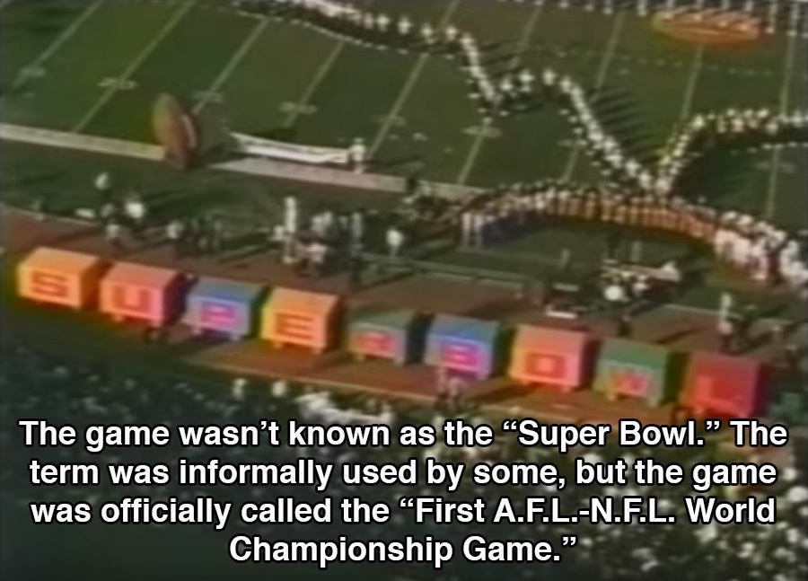 Super Bowl 1 Facts Name