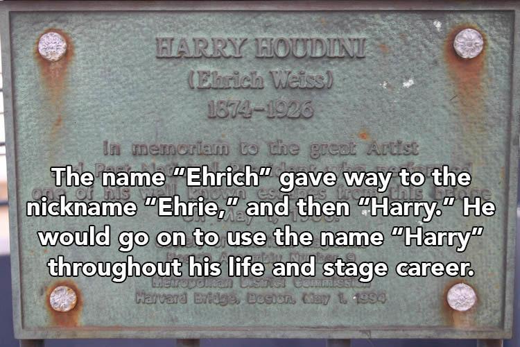 Harry Houdini Name Plate