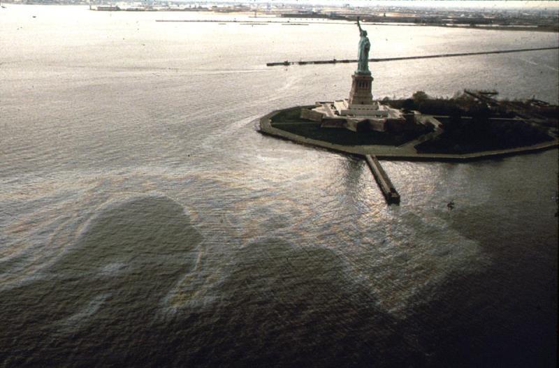 Oil Slick Statue Liberty 1973