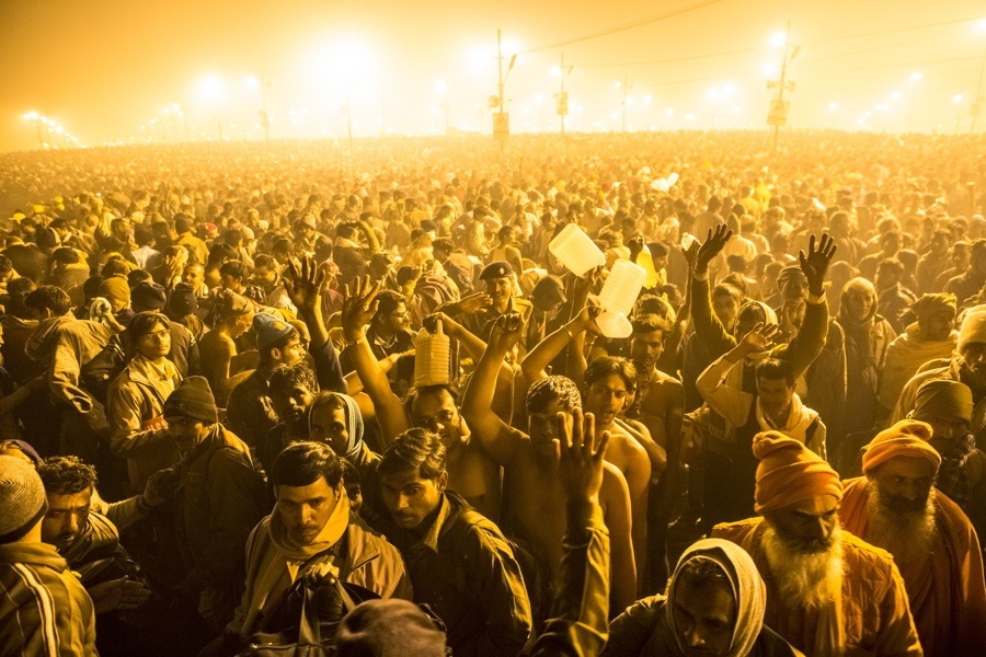 Kumbh Mela Crowd Fires