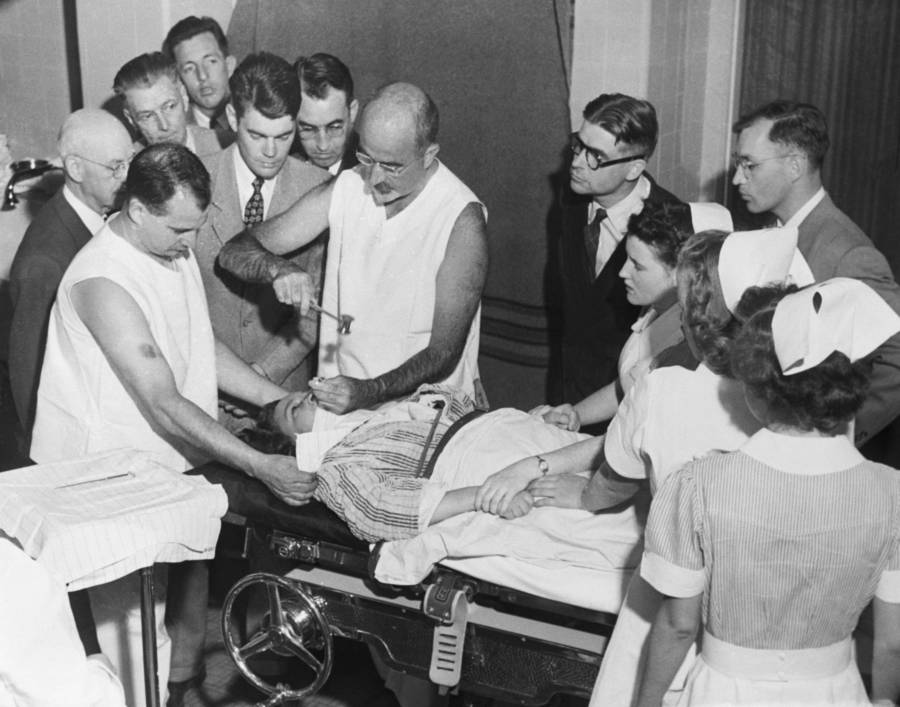 Walter Freeman Performing A Lobotomy