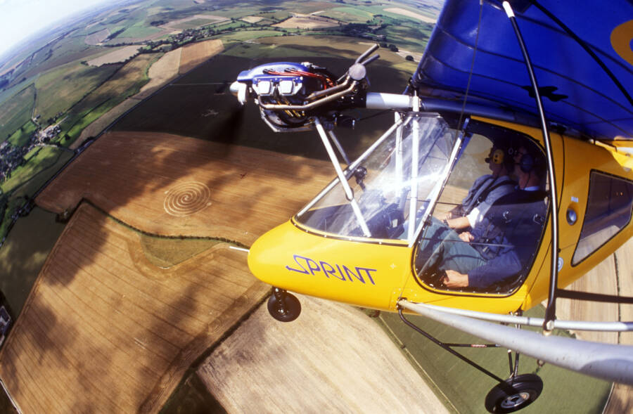 Microlight Aircraft Over Avebury Crop Circles