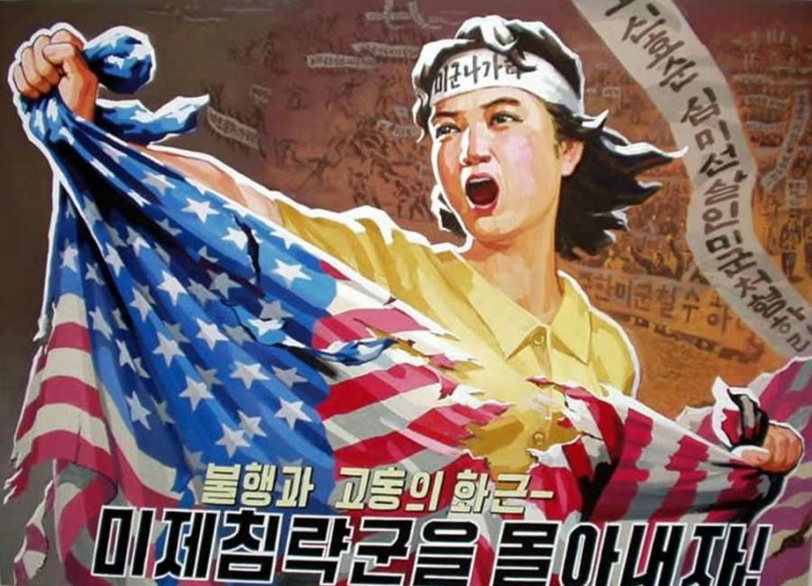 Woman Ripping Flag