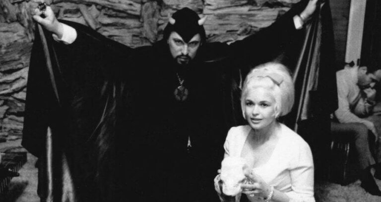 Anton Lavey Posing With Jayne Mansfield