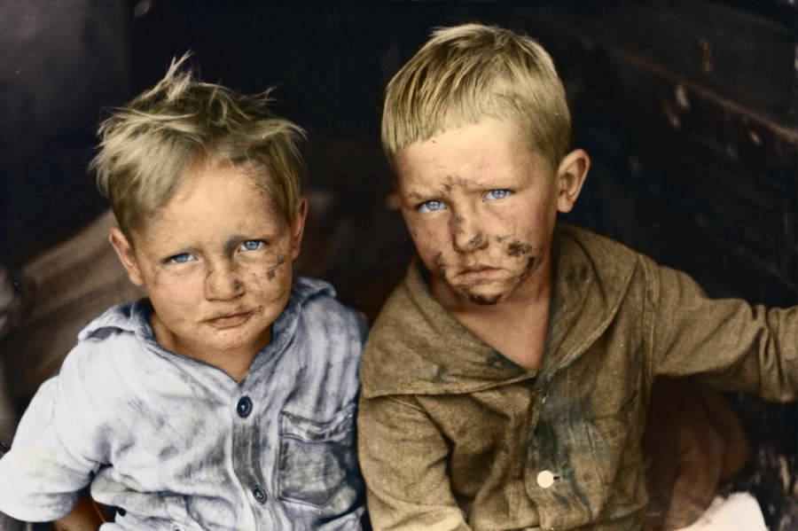 Young Children With Dirty Faces