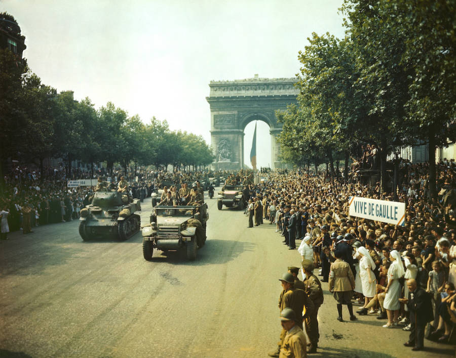 Parade After The Liberation Of Paris