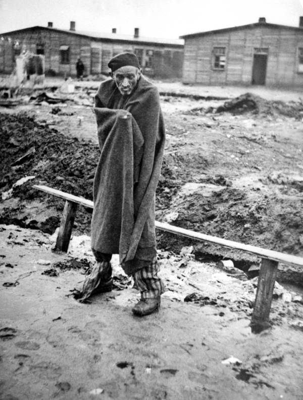 Emaciated Man In Blanket