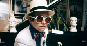 Elton John In White At Piano Featured