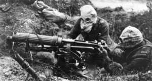 Somme Soldiers In Gas Masks Featured