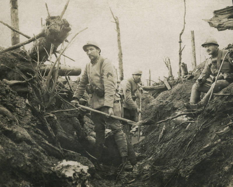 Soldiers In Destroyed Trench