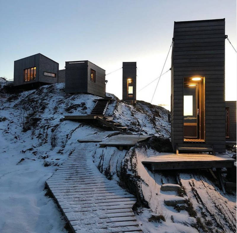 Rectangle Hotel Rooms On Icy Cliff