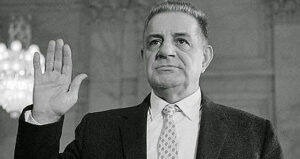 Joe Valachi Holds Up Hand Incourt