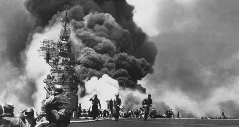 Aftermath Of A Kamikaze Attack