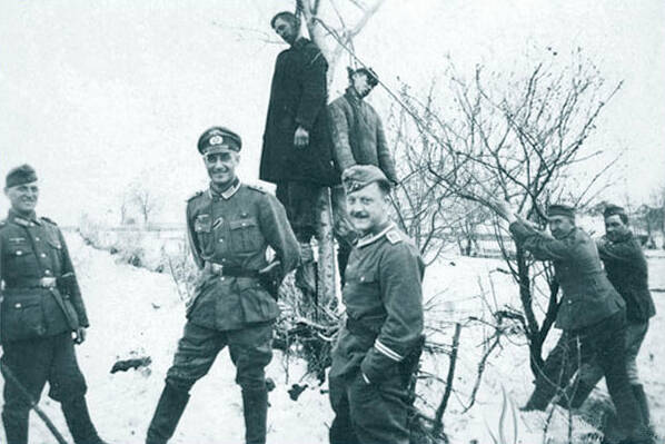 Men Hanging From Tree In Operation Barbarossa