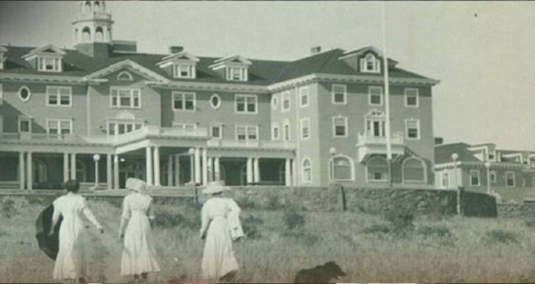 Women Approach The Stanley Hotel Featured