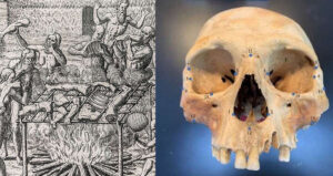 Cannibalism Painting And Skull