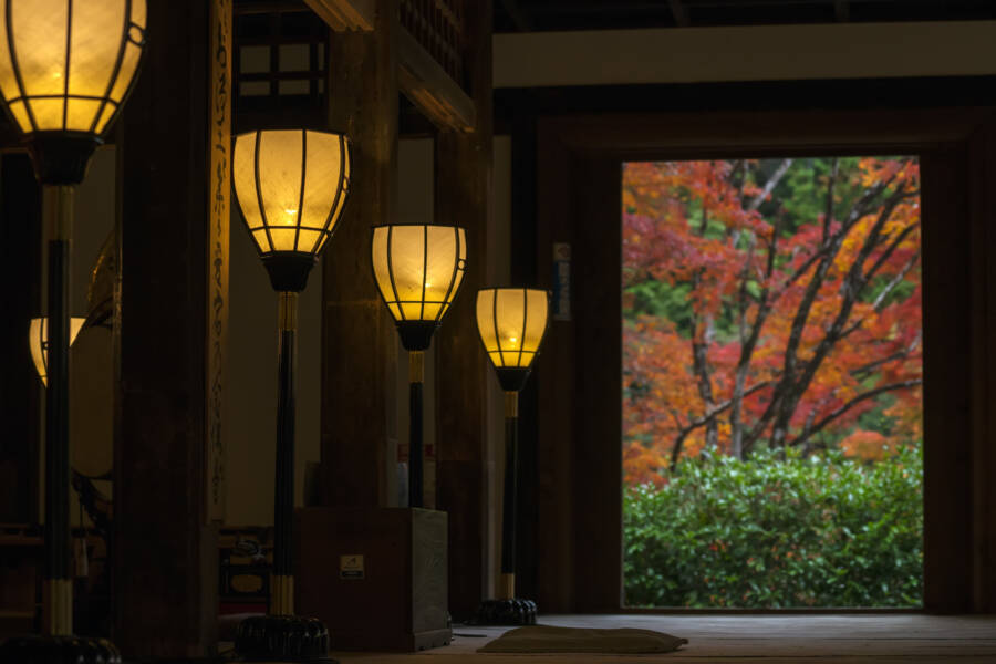 Inside Buddhist Temple Kyoto