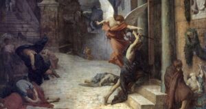 Angel Of Death Pointing At A Victim