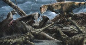 Carcharodontosaurus And Elosuchus