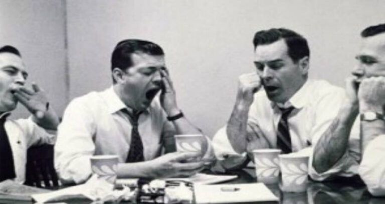 Men Yawning