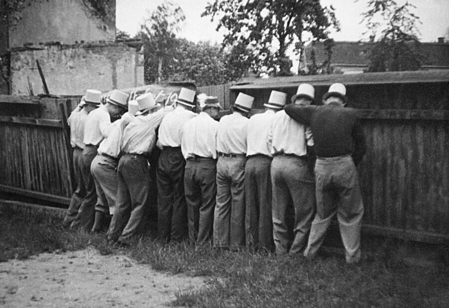Oktoberfest Men Urinating Together