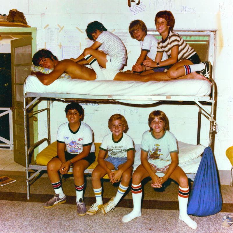 Boys And Bunk Beds In American Summer Camp