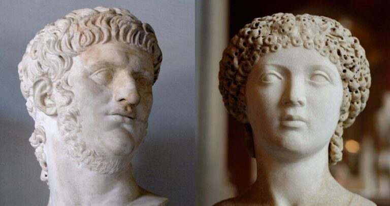 Busts Of Nero And Sabina