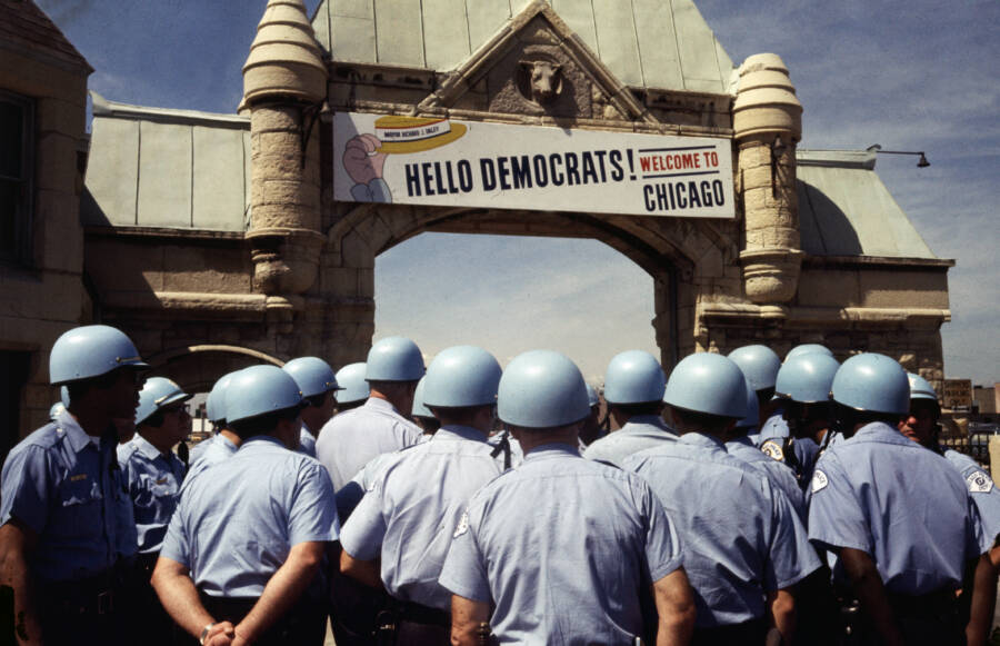 Police Under 1968 Democratic Convention Sign
