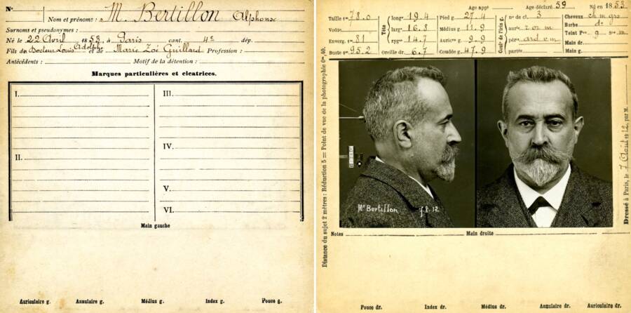 Alphonse Bertillon Mug Shot And Criminal Record