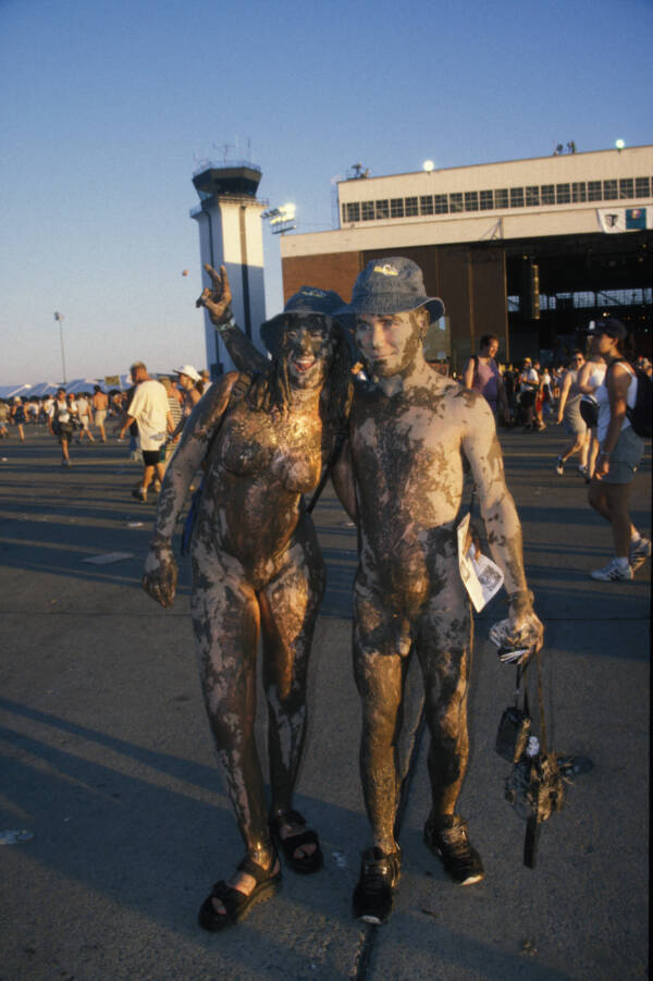 Two Naked Muddy People At Woodstock 99