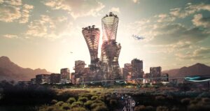 Skyline Of Telosa Mockup