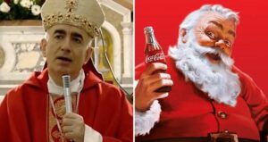 Bishop Antonio Stagliano And Coca Cola Santa
