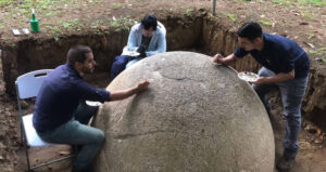 Costa Rican Sphere Being Worked On