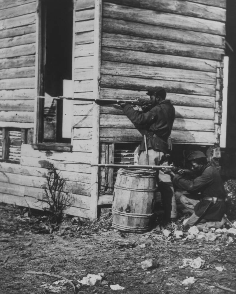African American Soldiers At A Picket Post