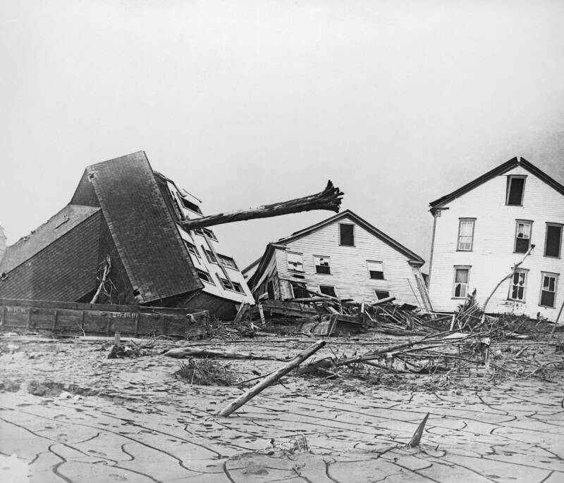 Wrecked Home With A Tree Through It