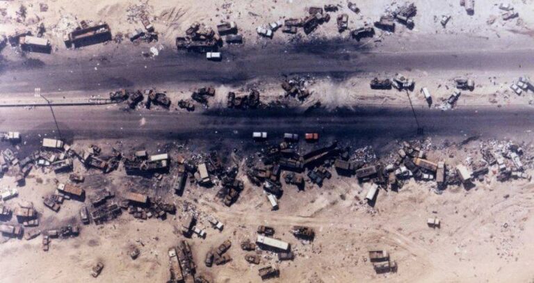 Aftermath Of Highway Of Death Bombardment
