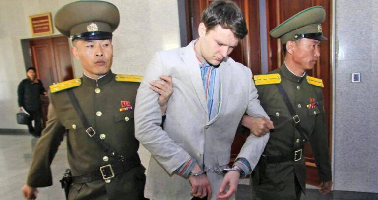 Otto Warmbier With North Korean Guards