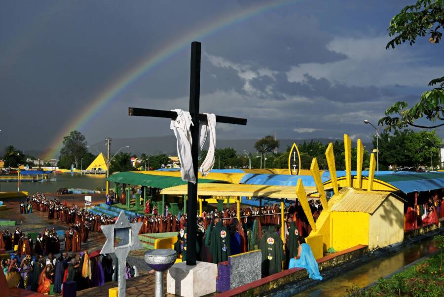 Rainbow Over Temple