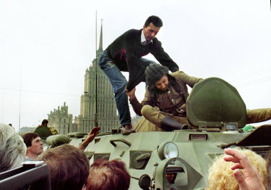 Demonstrator Fighting With Soldier