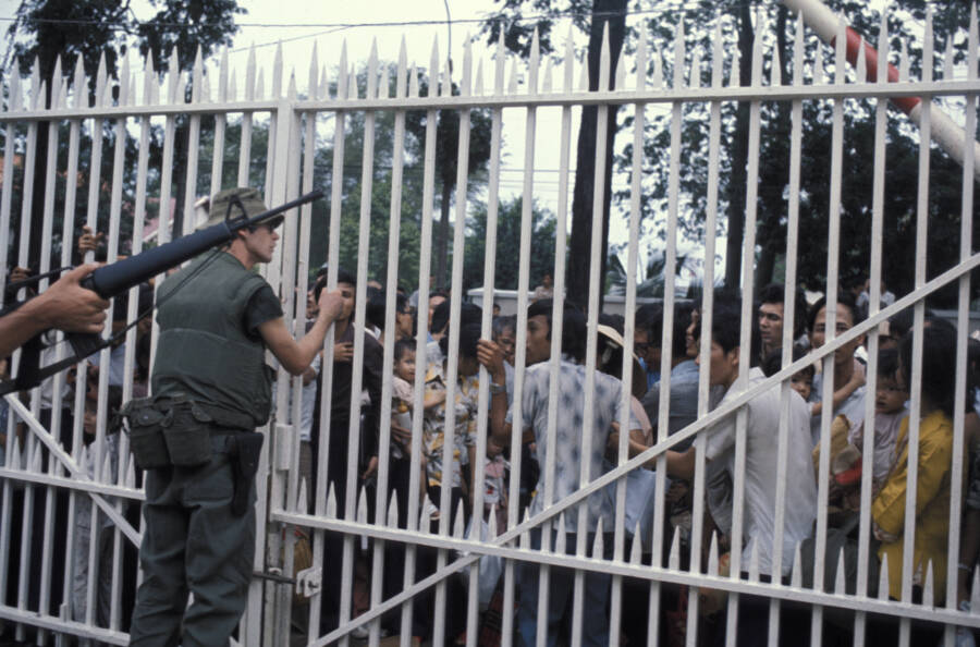 Vietnamese People Outside The US Embassy