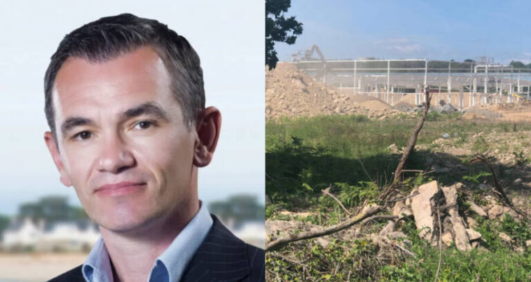 French Mayor Lepick And Construction Site