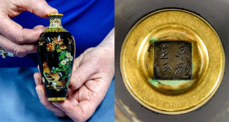 Meiji Vase Displayed And Botton