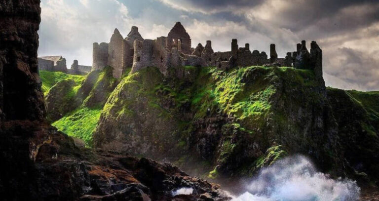Dunluce Castle And The Waves